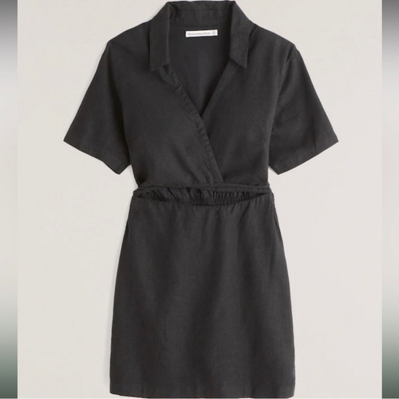 Abercrombie & Fitch Dresses & Skirts - NWOT Abercrombie Black Linen-Blend Cutout Shirt Dress, small